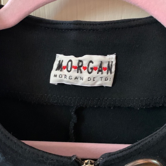 Vintage Morgan de Toi Black cropped Jacket with Silver Grommets - Picture 2 of 4